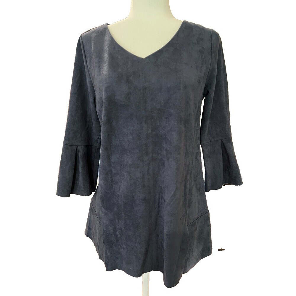 Soft Surroundings Lagan Look Soft Izzy Tunic Periwinkle Blue 3/4 Bell Sleeve S